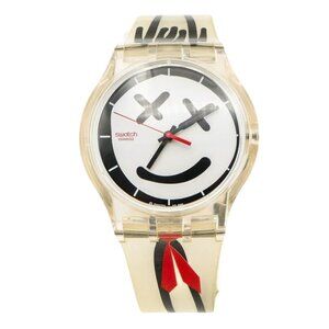 Swatch Jelly In Jelly Funky Red Tie Watch SUJK110
